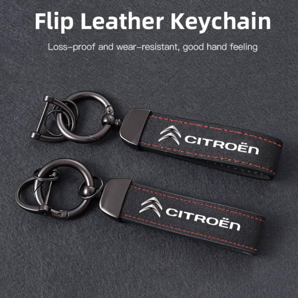 Suede Key Ring Sport Car Keychain Custom Car Emblem Gift With For Citroen C4 C3 C2 C1 C5 DS3 Berlingo Xsara Picasso headrest