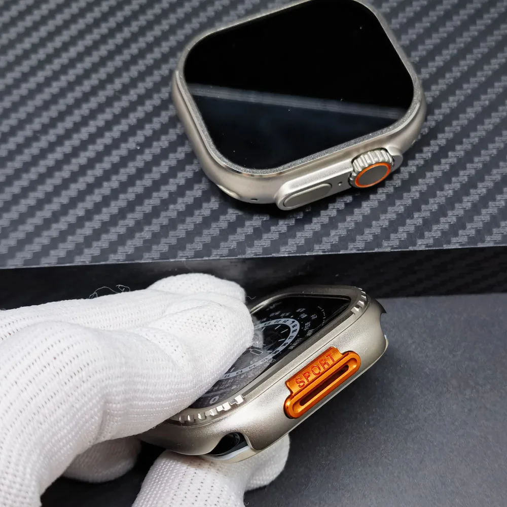 Caixa de metal para Apple Watch, mudança para Ultra 49mm, 45mm, 44mm, capa protetora para iWatch Series 9, 8, 7, 6, 5, 4, SE, capa para-choques