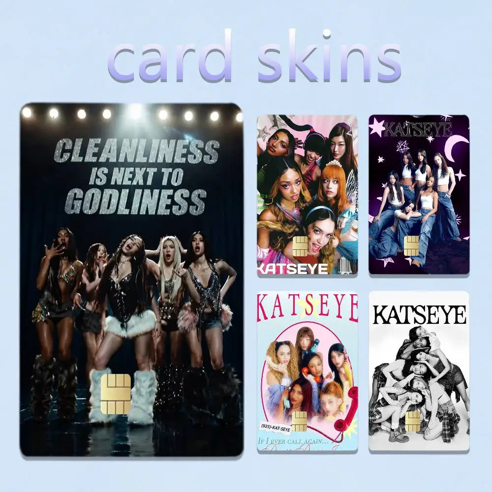 K-Katseye Group 4pcs 1Set Film Skin for Debit Credit Bank Visa Card Decal Cover