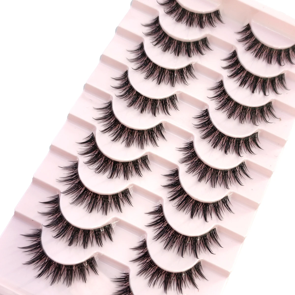 6D-Volumen, 9 Paar falsche Wimpern, die wie Verlängerungen aussehen, Nerzwimpern, flauschige Katzenaugenwimpern, dünne, dicke, weiche, lockige, künstliche Wimpern