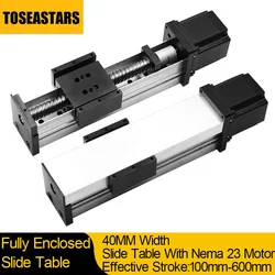 Fully Enclosed Module Sliding Table 40MM Width Ballscrew SFU1605 1204 1610 Aluminum Profile Linear Rail Nema23 Stepper Motor
