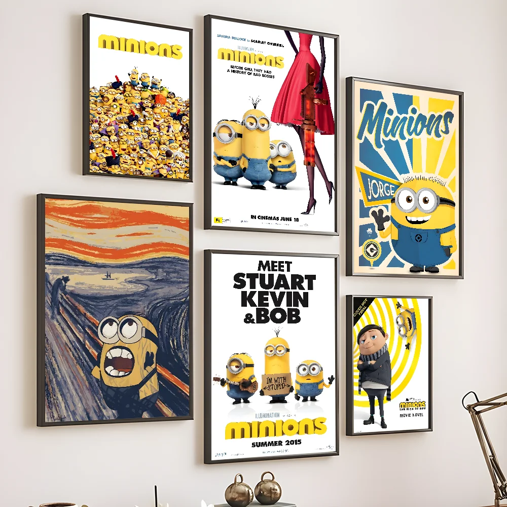 Cartoon Classic Anime M-Minions Poster Home Living Room Wall Room Bed Bedroom Home Decoration