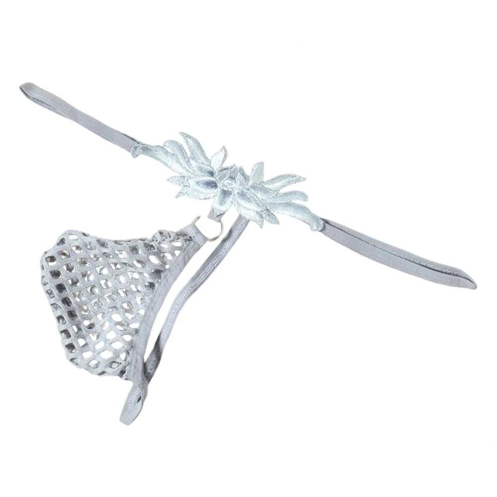 

Мужское нижнее белье с низкой посадкой, с цветочной вышивкой, прозрачные стринги-танга из сетки для мужчин, с эффектом пуш-ап