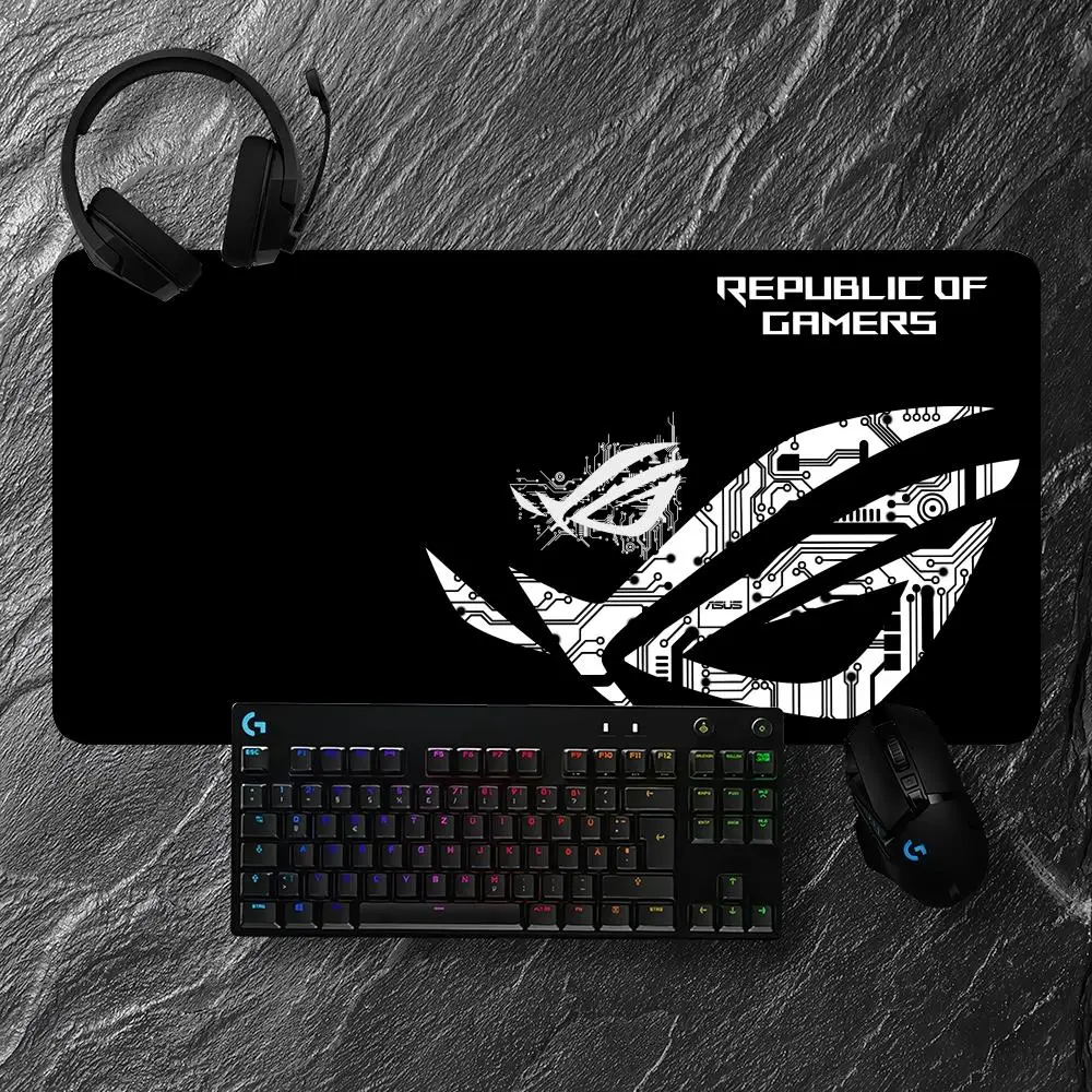 

ROG Eye Black Mouse Pad Large Computer Office Game Table Mat XXL Rubber Anti-slip Stitched Edge Keyboard Mats Washable Desk Pads