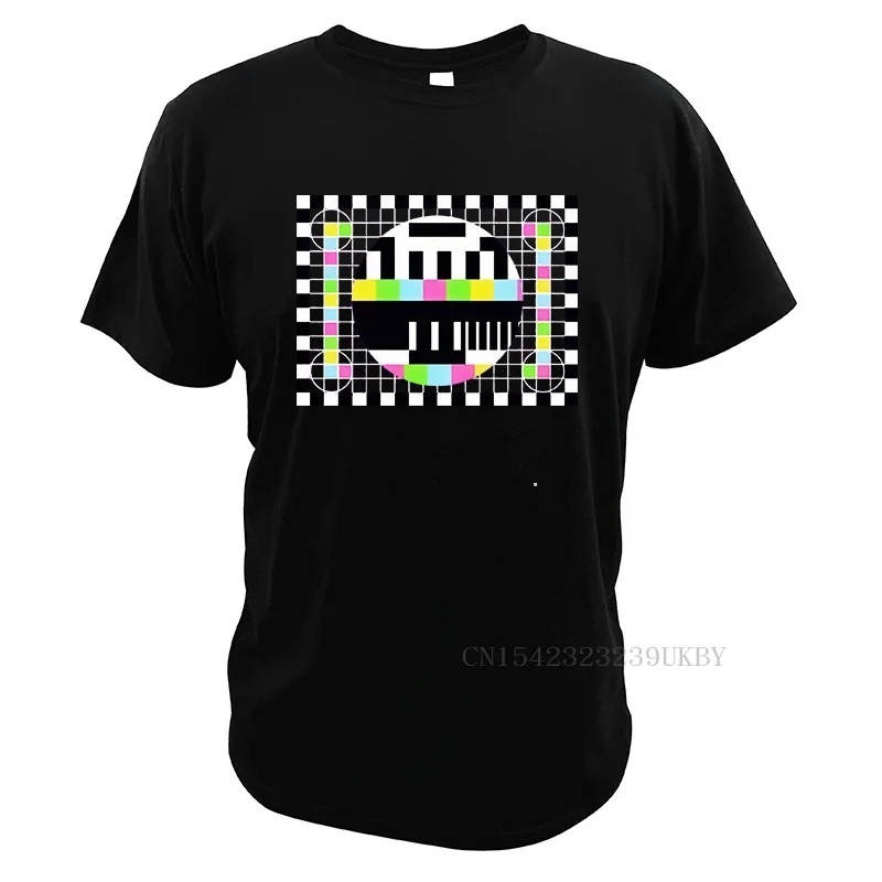 Die Big Bang Theory T Hemd Retro TV Test Bildschirm Mit Kein Signal T-shirt Sheldon Cooper Geek EU Größe Tees reine Baumwolle Weiche Tops