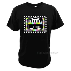 Teoria wielkiego podrywu T Shirt Retro ekran testowy TV bez sygnału TShirt Sheldon Cooper Geek rozmiar ue koszulki czysta miękka bawełniana bluzka