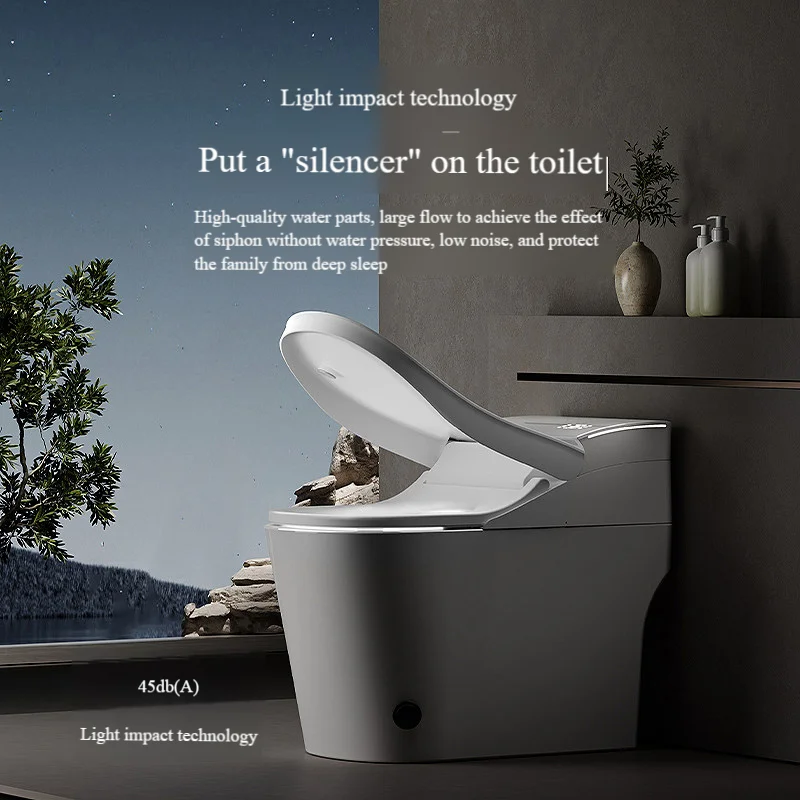 Modern Orange Smart Toilet Auto-Open Electric Black WC with Remote Control Full Automatic & Intelligent Bathroom Seat Heating