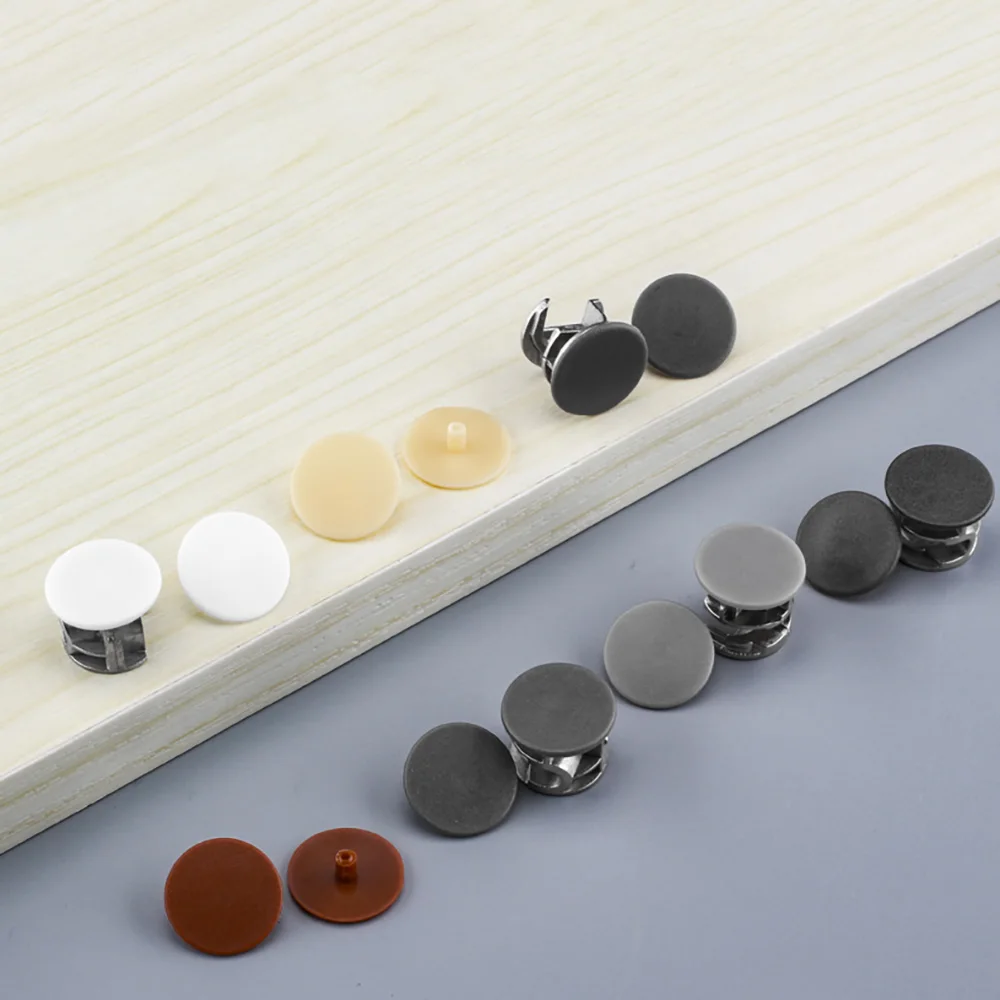 100pc 3-in-1 Plastic Round Phillips Screw Hole Caps Durable Dustproof Decorative Furniture Self-tapping Screw Protective Plugs