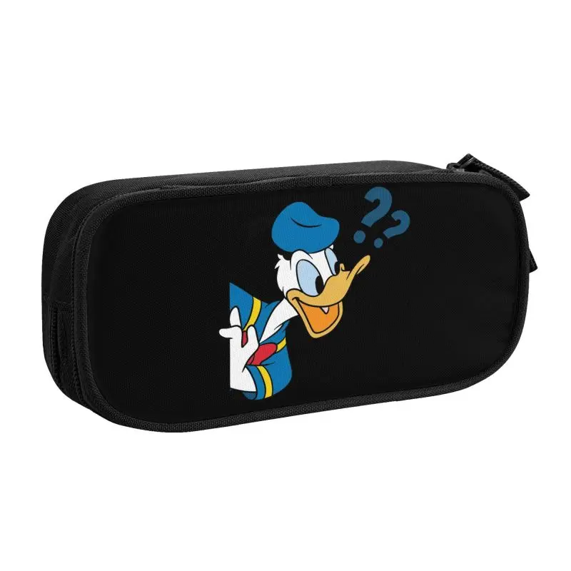 Custom Korean Donald Duck What Pencil Case for Boys Gilrs Large Capacity Pen Bag Box School Supplies