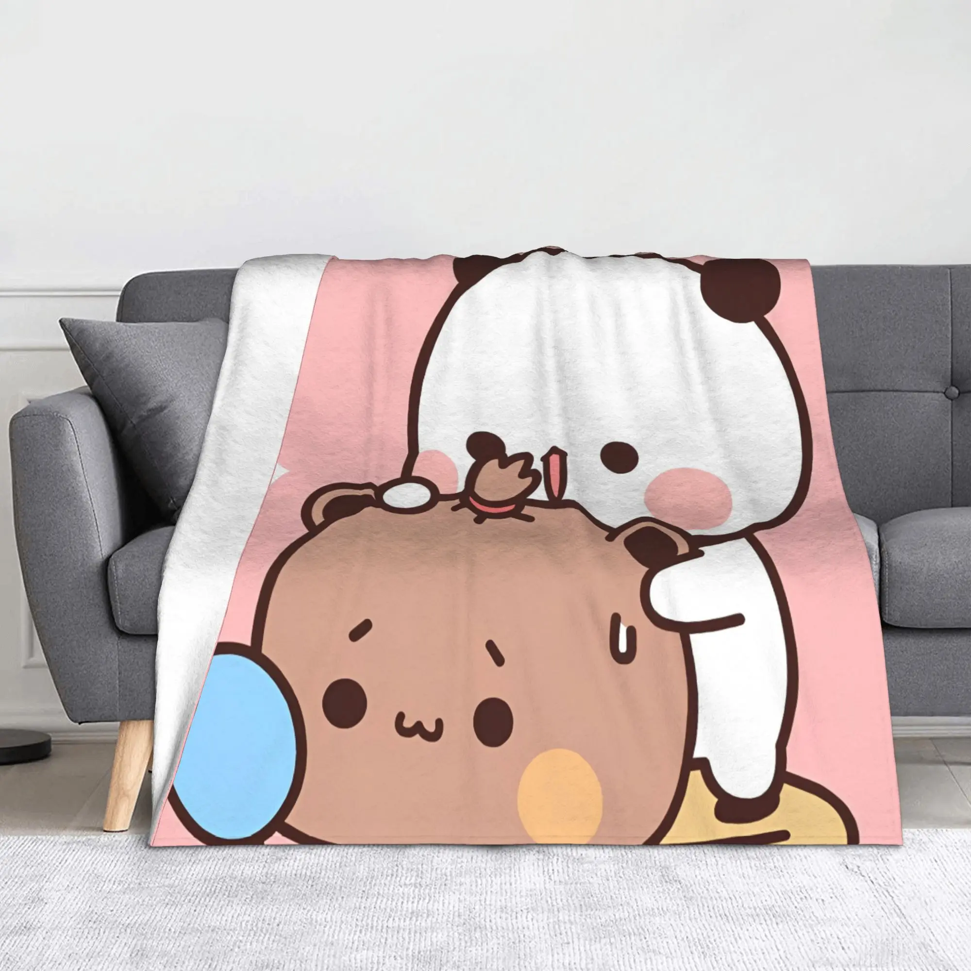 Cartoon Bubu Dudu Panda Bear Blanket Coral Fleece Plush  Textile Decor  Ultra-Soft Throw Blankets for Home Plush Thin Quilt