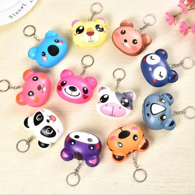 

squishy keychain Reliever Ball Slow Rising Decompression Toys PU Key chains Keychain Kids Toys