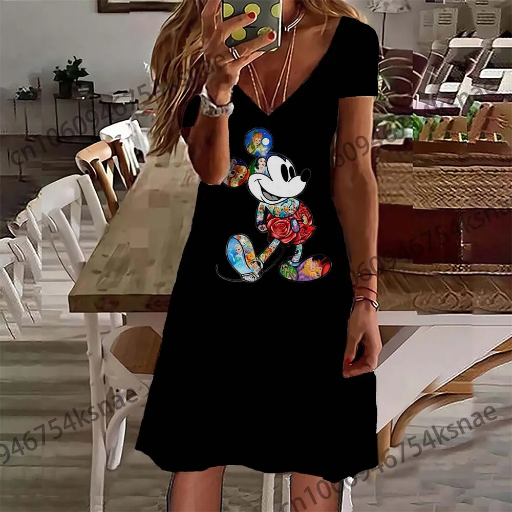 Vestido de verano de estilo bohemio para mujer, para Playa traje Sexy, falda de Mickey, 2022