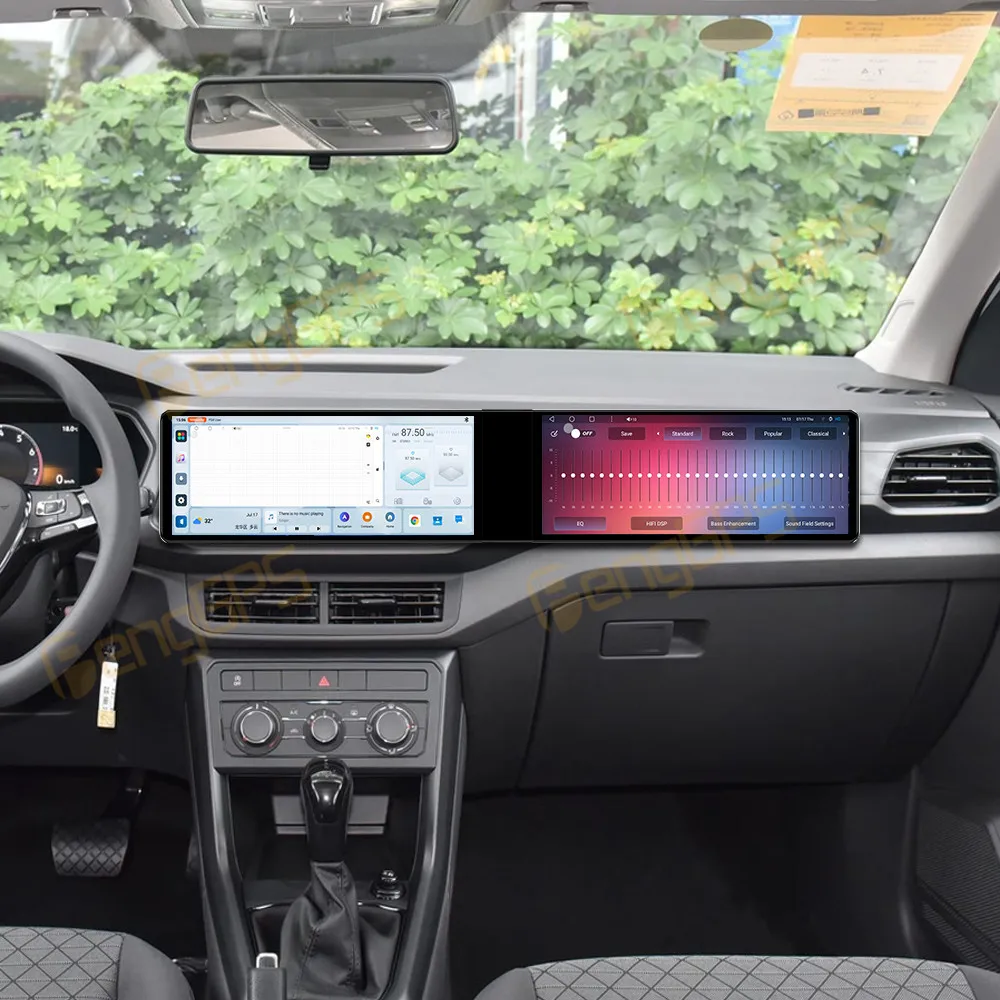 

12.3 Inch Dual Screen Car Radio Android For Volkswagen T-Cross 2019-2023 CarPlay Multimedia Video Player Car GPS Navigation WIFI