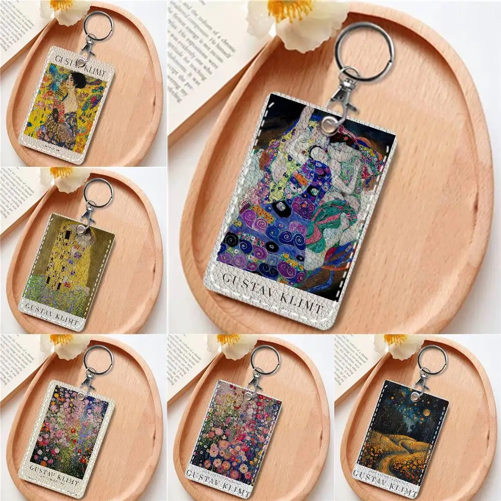 

Gustav Klimt Flower Garden Sunflowers Card Holde Applicable To Credit Cards Bus Card Soft Leather