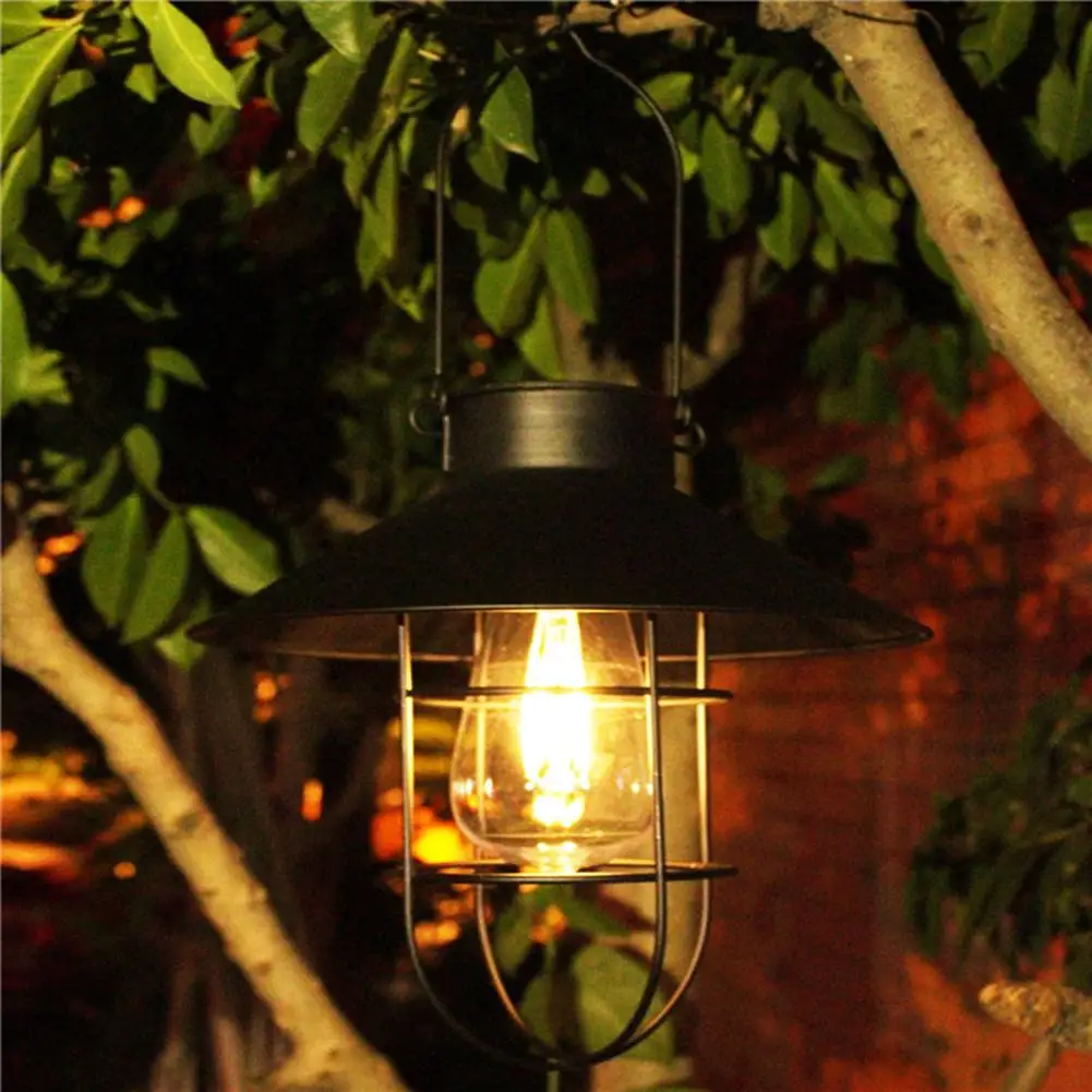 Hanging Solar Lamp Outdoor Landscape Lighting Waterproof Tungsten Bulb Decorative Light For Garden Lawn Patio Yard Backyard