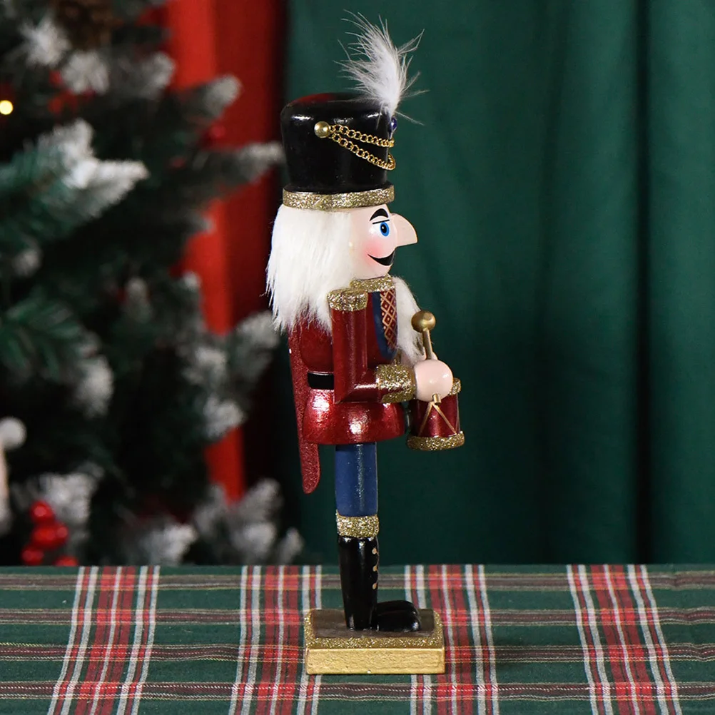

Classic Christmas Nutcracker Wood Decor Long-Lasting Workmanship Desktop Ornament for Office Home Table Display Xmas Party