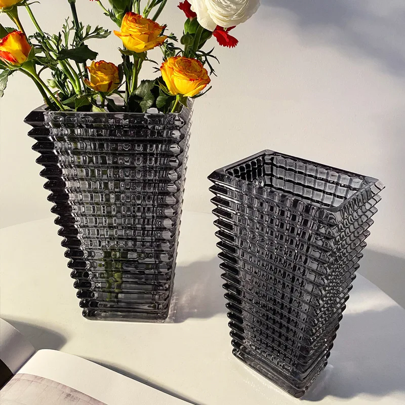 Luxury Style Vase Decoration Living Room Flower Arrangement Ins High Sense Internet-Famous Crystal Glass Flower Vase