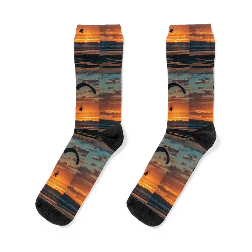 

Paraglider Rides Off Into The Sunset Socks sport heated new year funny gifts Socks Male Women's