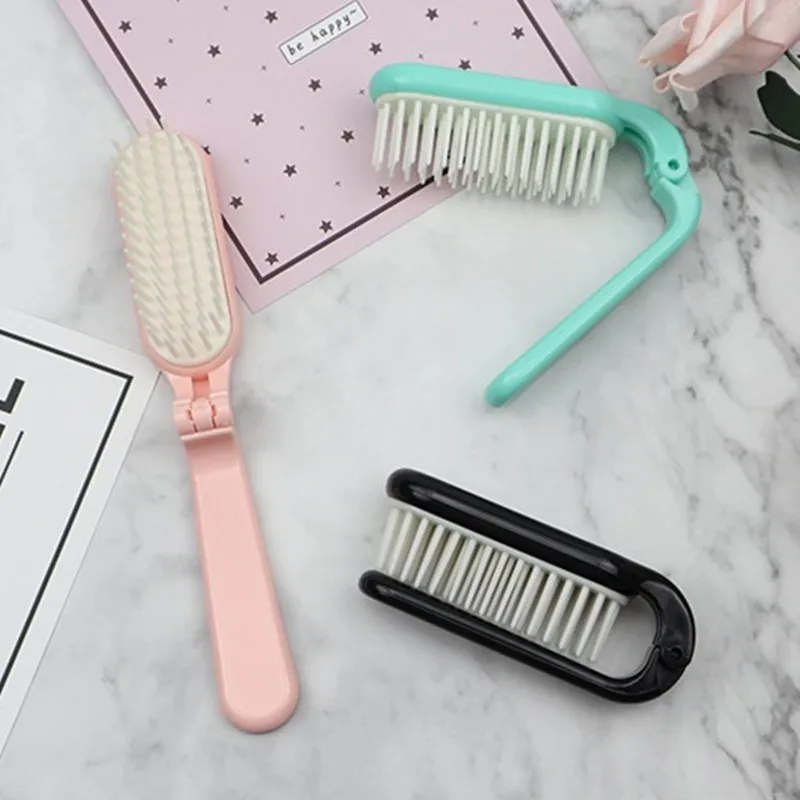 Cute Folding Hair Comb Protable Pocket Small Size Traveling Massage Folding Hair Comb Women Hair Brushes Hair Styling Tool