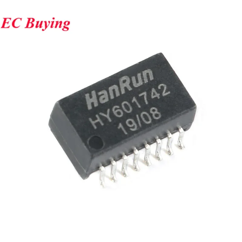 HY601742 SMD 16-pin 350uh 100Base-TX Network Transformer Module with PoE Chip IC