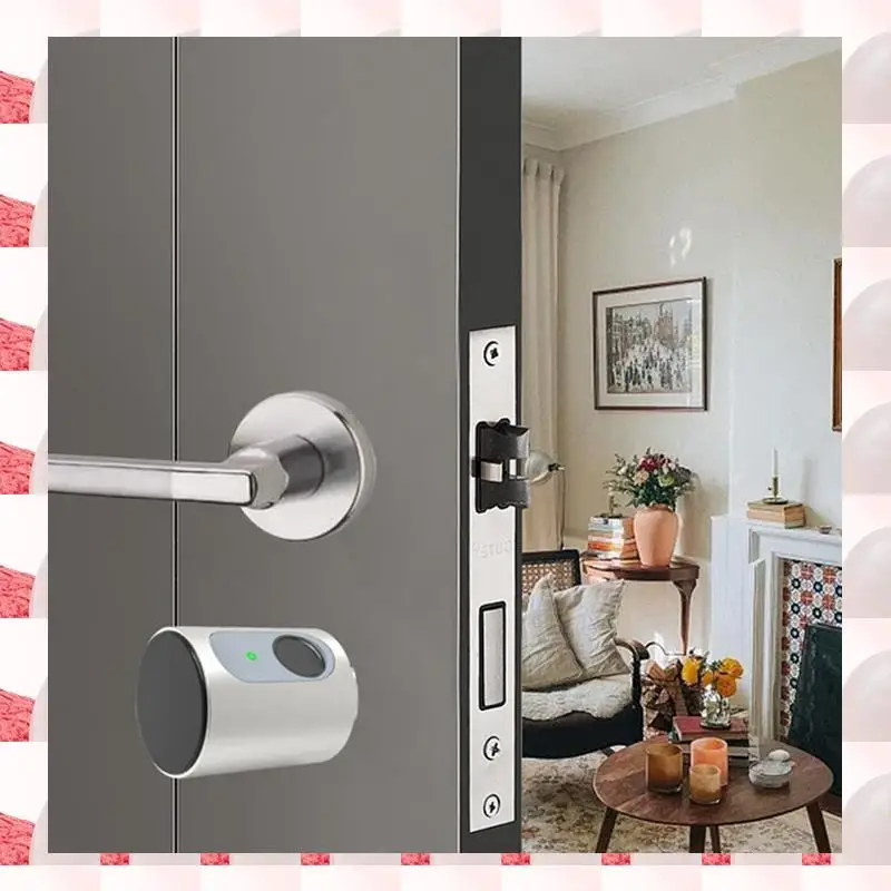 Smart Lock Home Smart Lock Cylinder Compact App Remote Bluetooth Door Lock Black