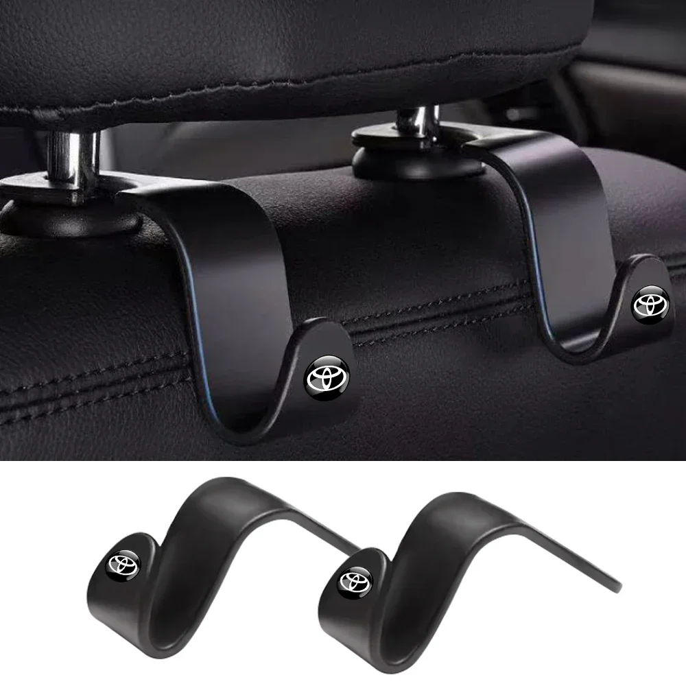 2Pcs Car Seat Headrest Hook Back Seat Storage Hanger Organizer For Chr RAV4 Yaris Camry Avalon Land Cruiser Mirai Trd