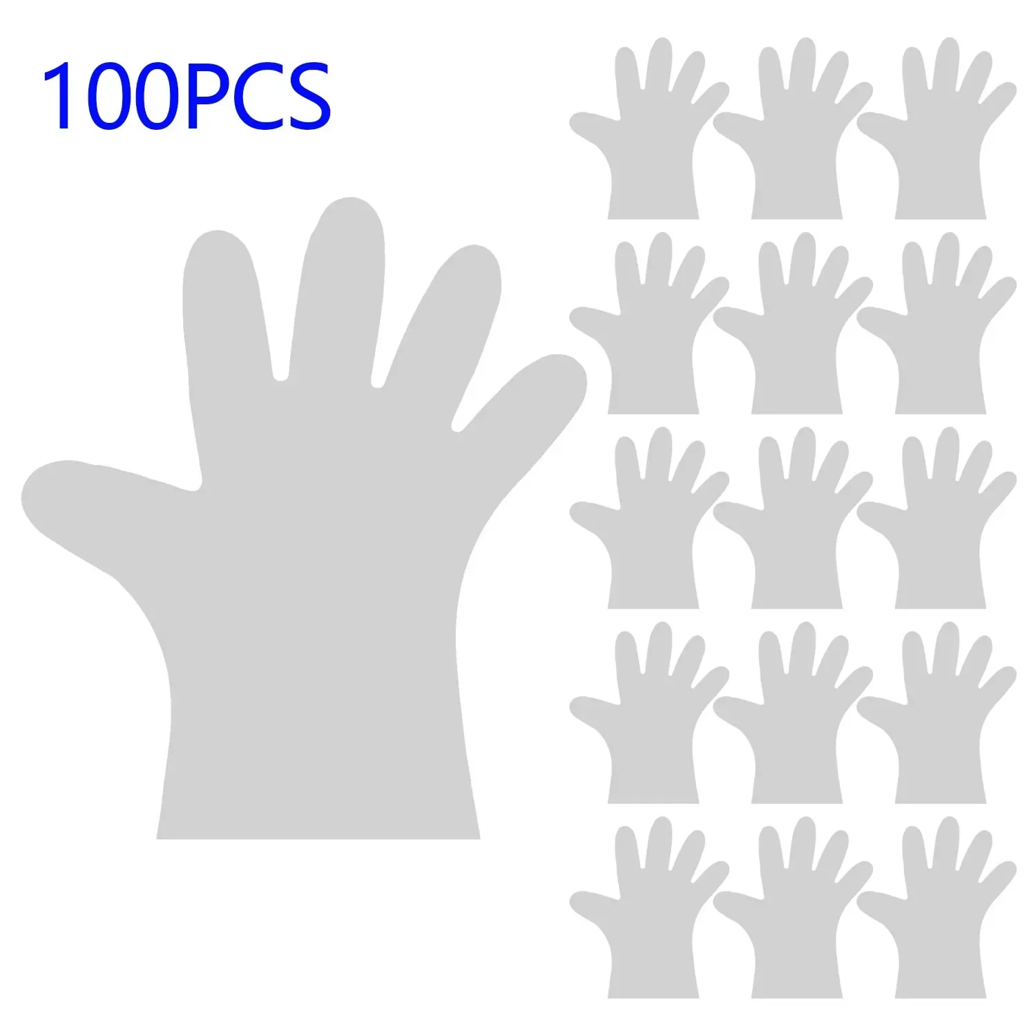 100 Pieces Of Transparent Vinyl TPE Gloves Latex-Gloves For Laboratory Work TPE Gloves XL Suitable For Palm Width 100-115mm