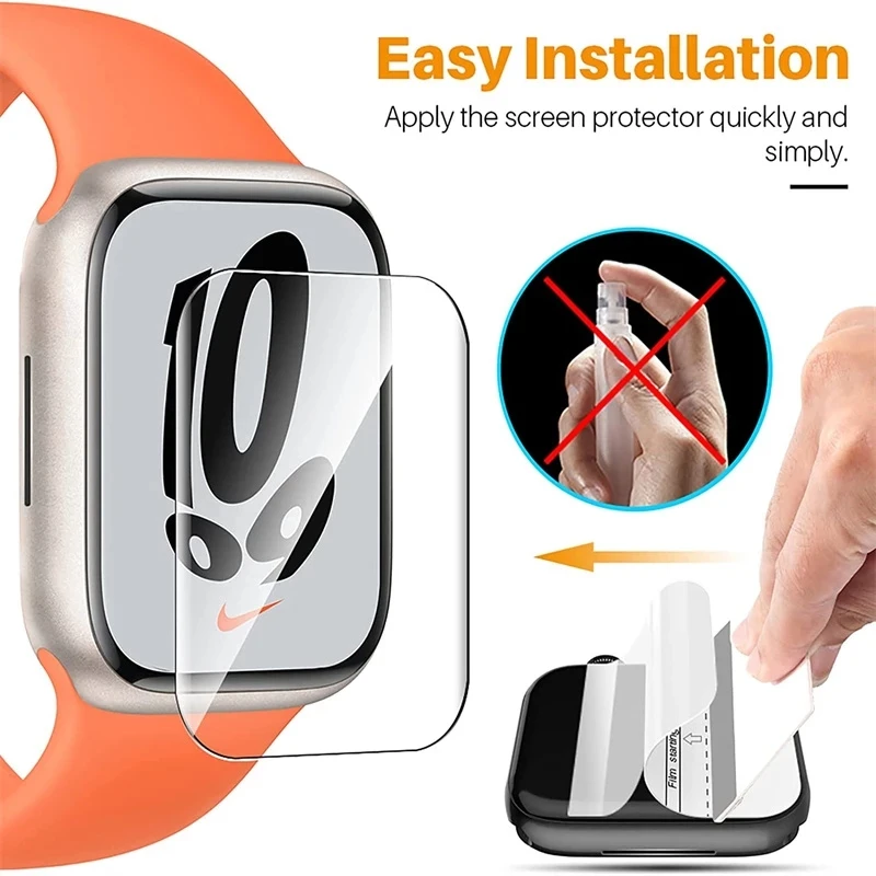 Screen Protector Clear Full Protective Film for Apple Watch 7 6 SE 5 4 3 Hydrogel Film for iWatch 45MM 41MM 40MM 44MM 38MM 42MM