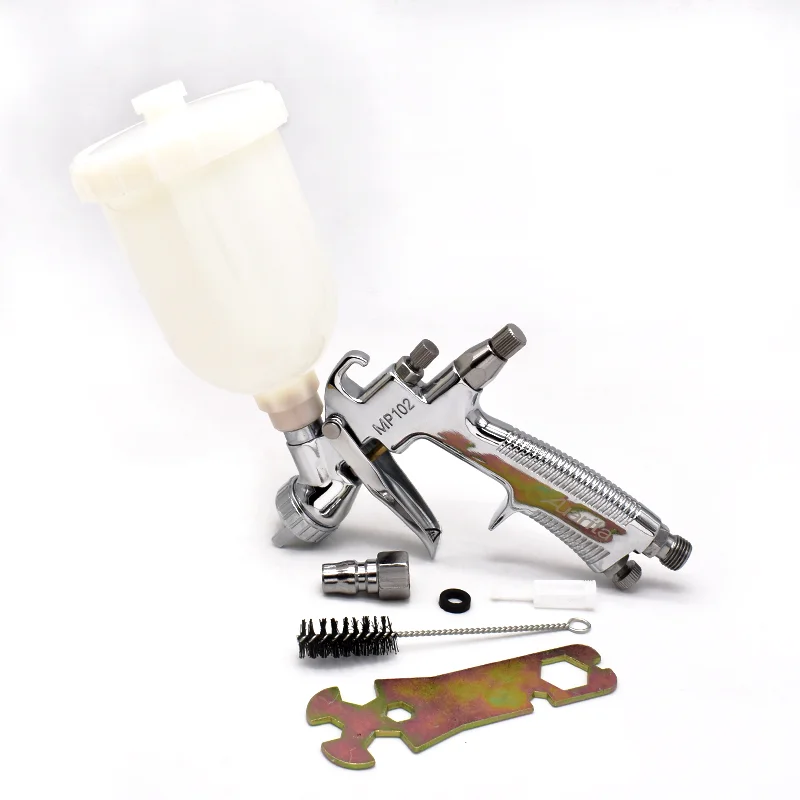 MP-102 Mini Paint Spray Gun 1.0mm Nozzle Gravity Feed With Disposable Cup High Atomization