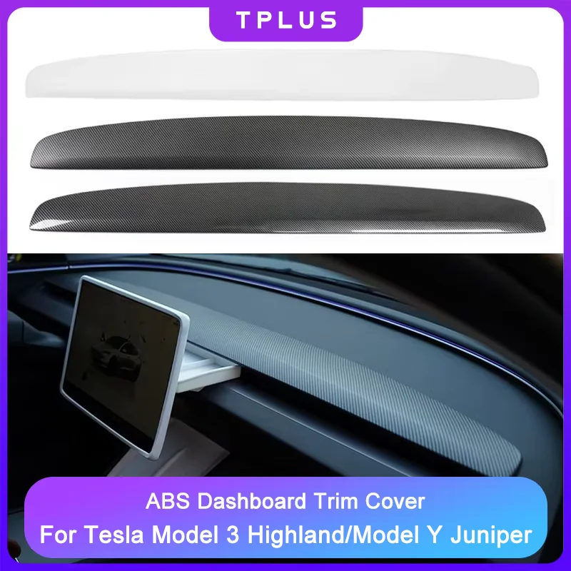 

For Tesla Model 3 Highland Model Y Juniper Dashboard Cover ABS Carbon Fiber Air Outlet Panel Cover Trim Car Interior Accessories