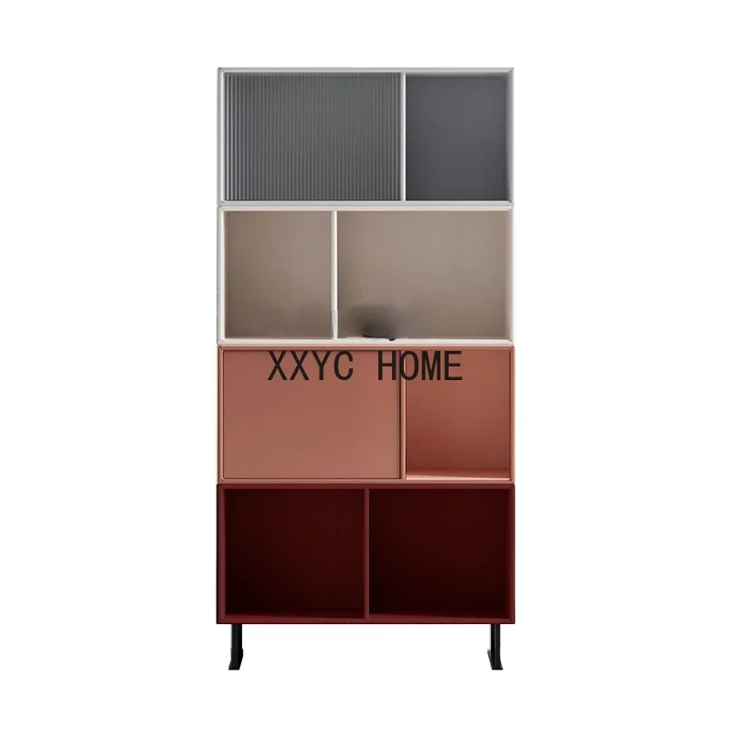 

Bookcase Storage Dining Side Decoration Storage Cabinet Nordic Living Room Paint Color Matching High Cabinet