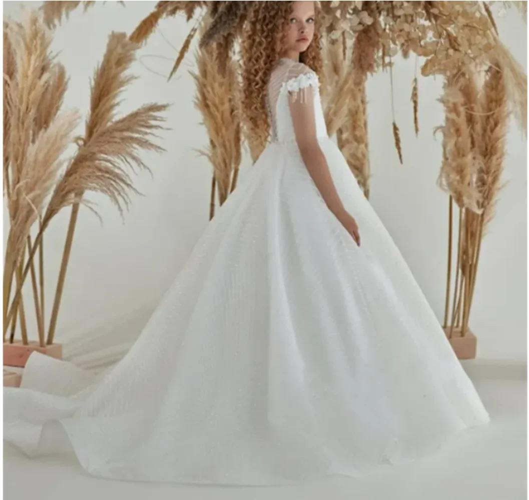 Vestido blanco elegante con borlas para niña, traje de fiesta de cumpleaños, ángel pequeño