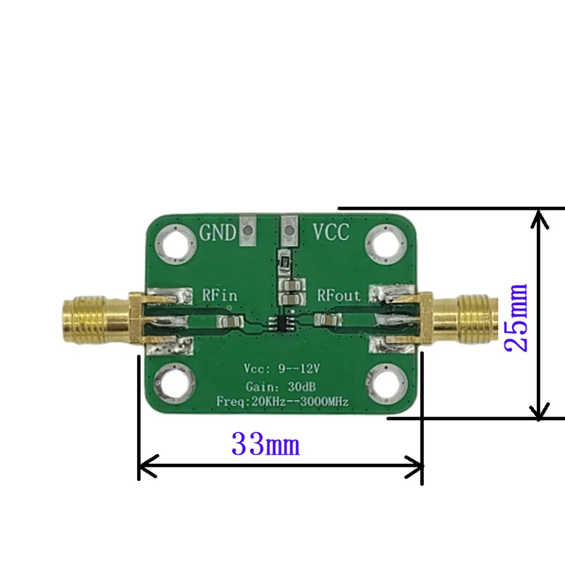 RF 광대역 증폭기 모듈, 저잡음 전력 증폭기, LNA 모듈, 이득 32dB, 20KHz-3000MHz