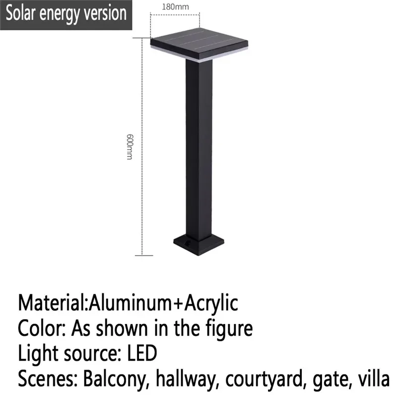 DLMH Contemporary Outdoor Solar Lawn Lamp LED Waterproof Villa Garden Courtyard District Residential Quarters Lawn Lamp image 6