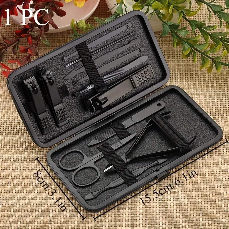 7/12/18-piece Black Nail Clippers & Foot Care • Kit Complete Nail Clipper Set • Stainless Steel Nail Scissors Set
