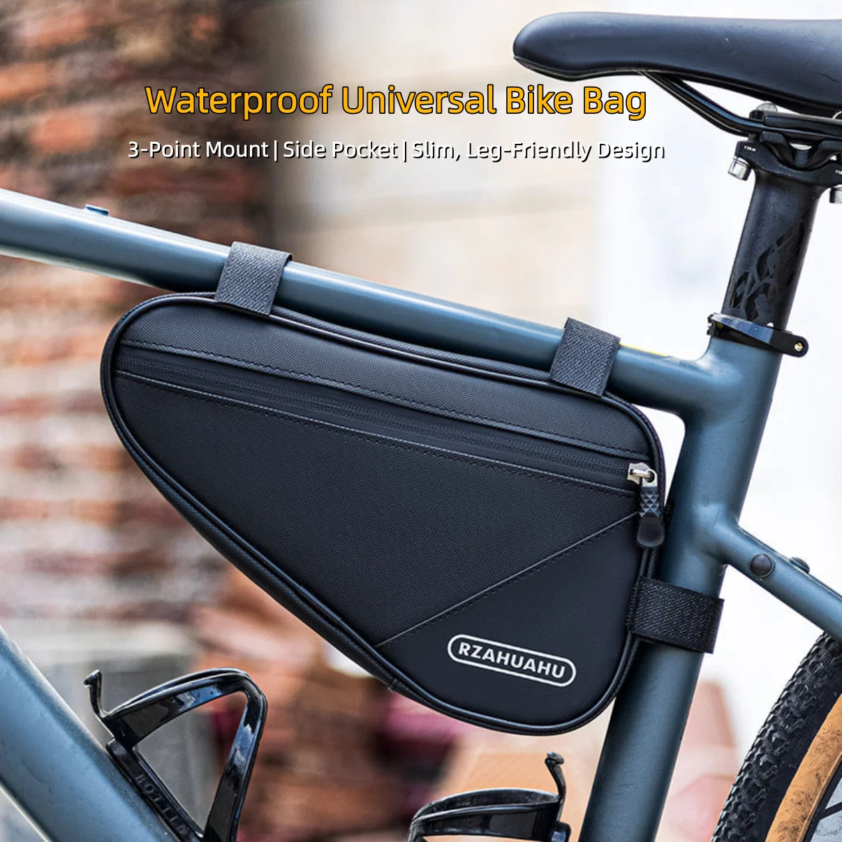 Water-Resistant Bike Triangle Frame Bag – Top Tube Storage Pouch, No Leg Shaking, Lightweight, for MTB & Road Cycling