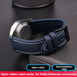 For Mido Helmsman Commander Citizen Blue Angel Series Watchband Waterproof Nylon Rubber Bottom Watch Strap 19mm 20mm 22mm 23mm