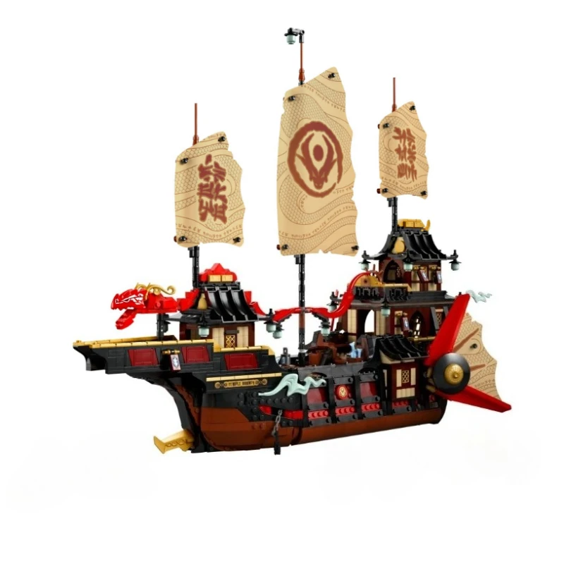 قارب تنين جديد من Temple Bounty Reward متوافق مع 71848 نموذج لعبة مكعبات البناء التعليمية للأولاد، هدية عيد ميلاد #5