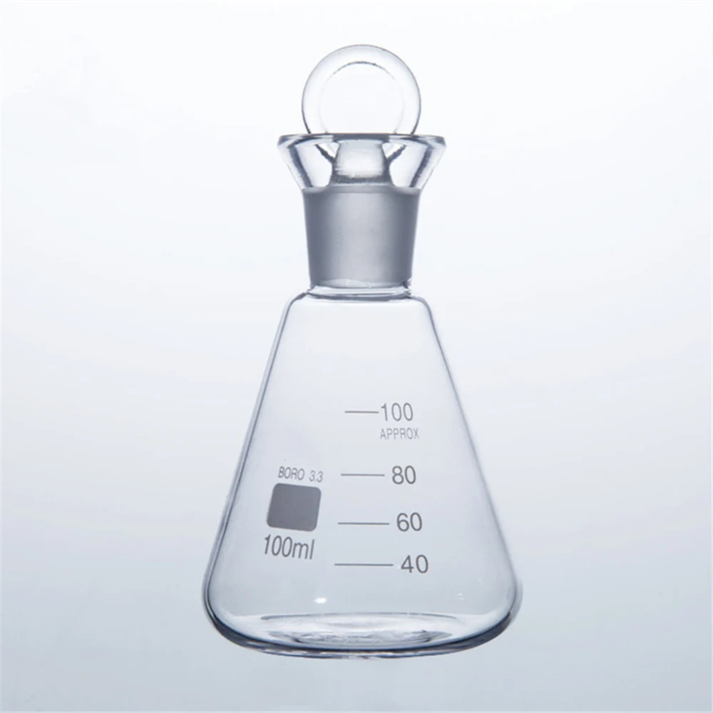 

100 мл колба для определения иодин, коническая колба с шлифовальным ртом для химической лаборатории