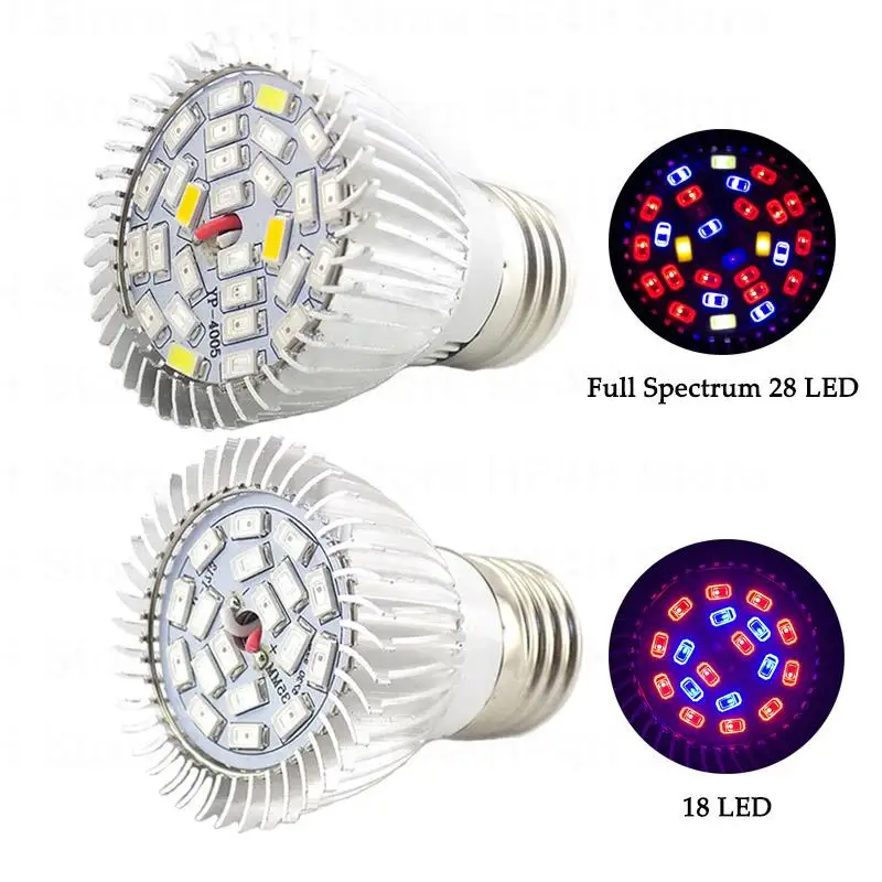 หลอดไฟ LED แบบเต็มสเปกตรัมสำหรับปลูกพืชดอกไม้ Grow หลอด LED 28หลอด UV IR สำหรับระบบไฮโดรโปนิกส์ B4ผัก