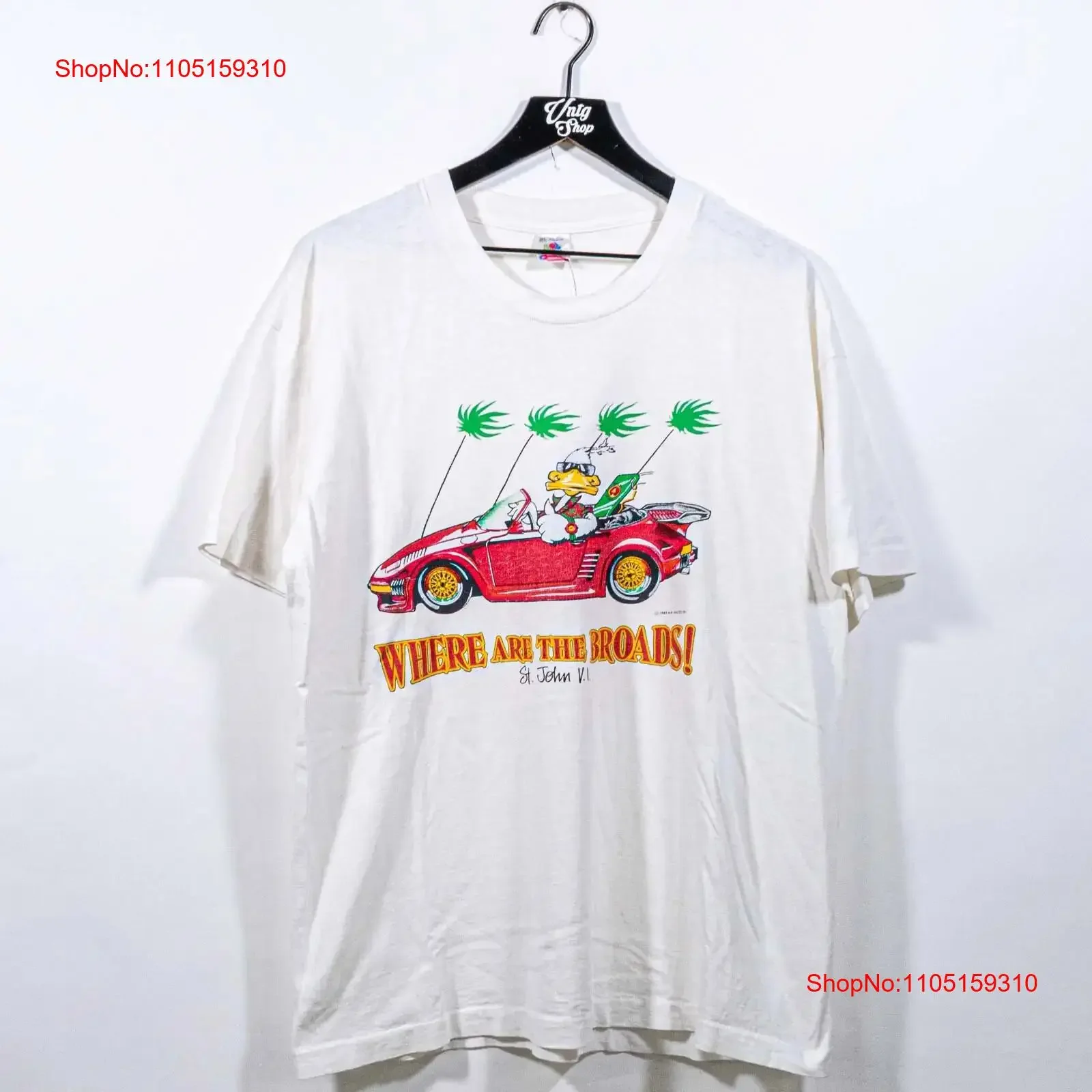 تي شيرت سيارة قابل للتحويل من Where The Broads At Duck مقاس XL VTG 80s ملابس شارع ريترو عتيقة مغسولة للجنسين ملابس شارع ناعمة قابلة للتنفس