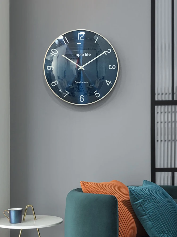 Household light luxury non-punching wall clock, living room atmosphere wall clock, high-end creative clock wall watch