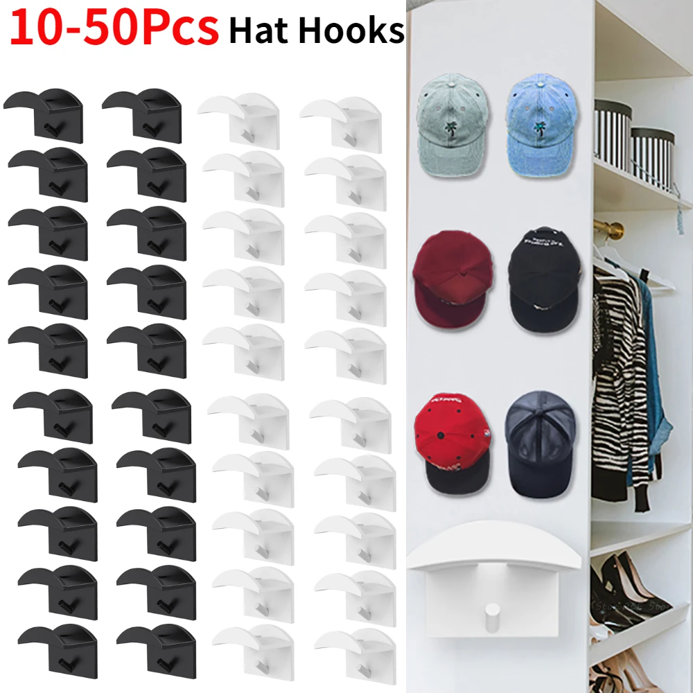 

10-50Pcs Baseball Cap Rack Hat Holder Rack Organizer Storage Modern Baseball Caps Hangers Rack Hanging for Door Wall Closet