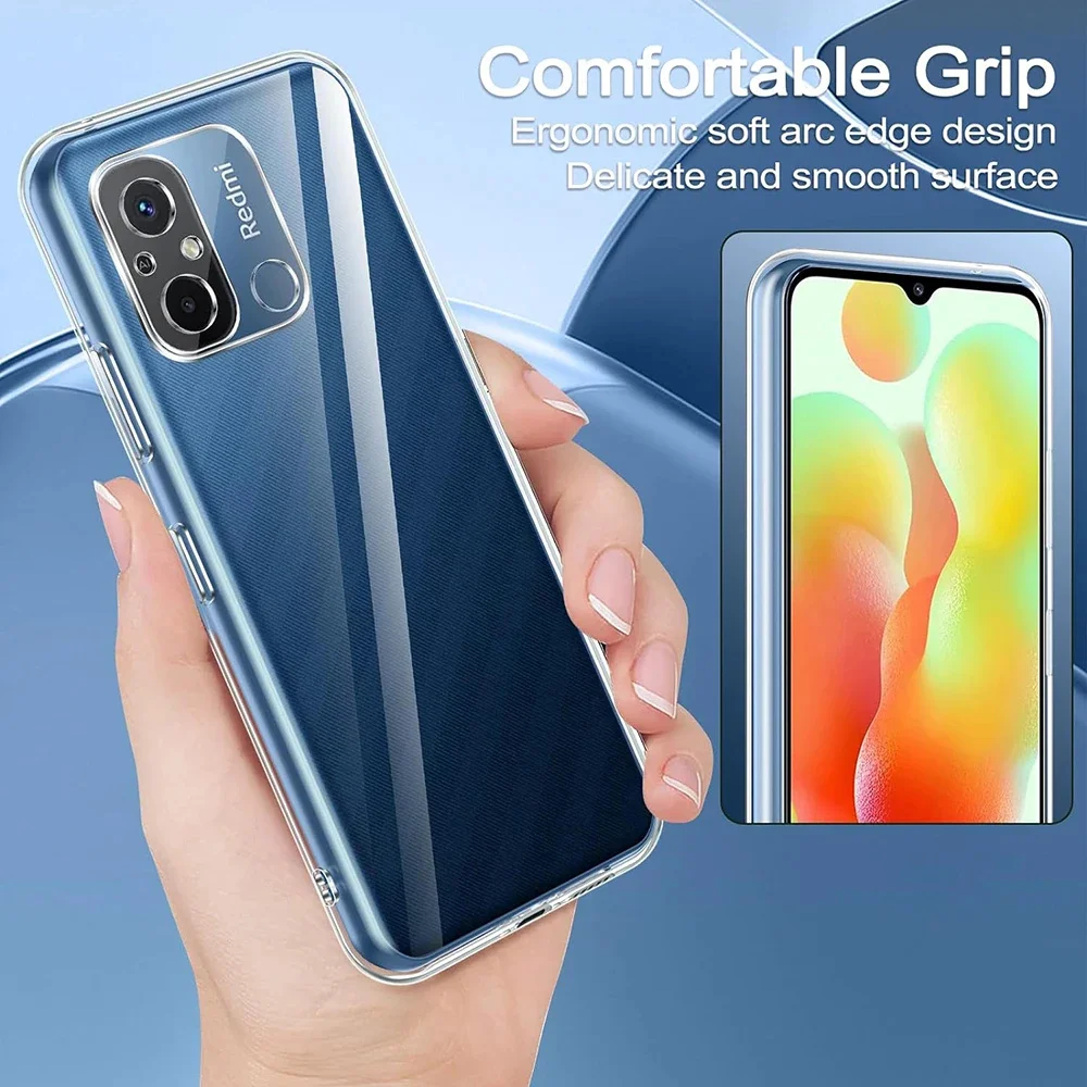 Coque en silicone transparente d'origine pour Xiaomi Redmi 13C 12C Note 13 12 12S 11 11S 11T Pro Pro + vitesse 5G 4G couverture arrière souple transparente