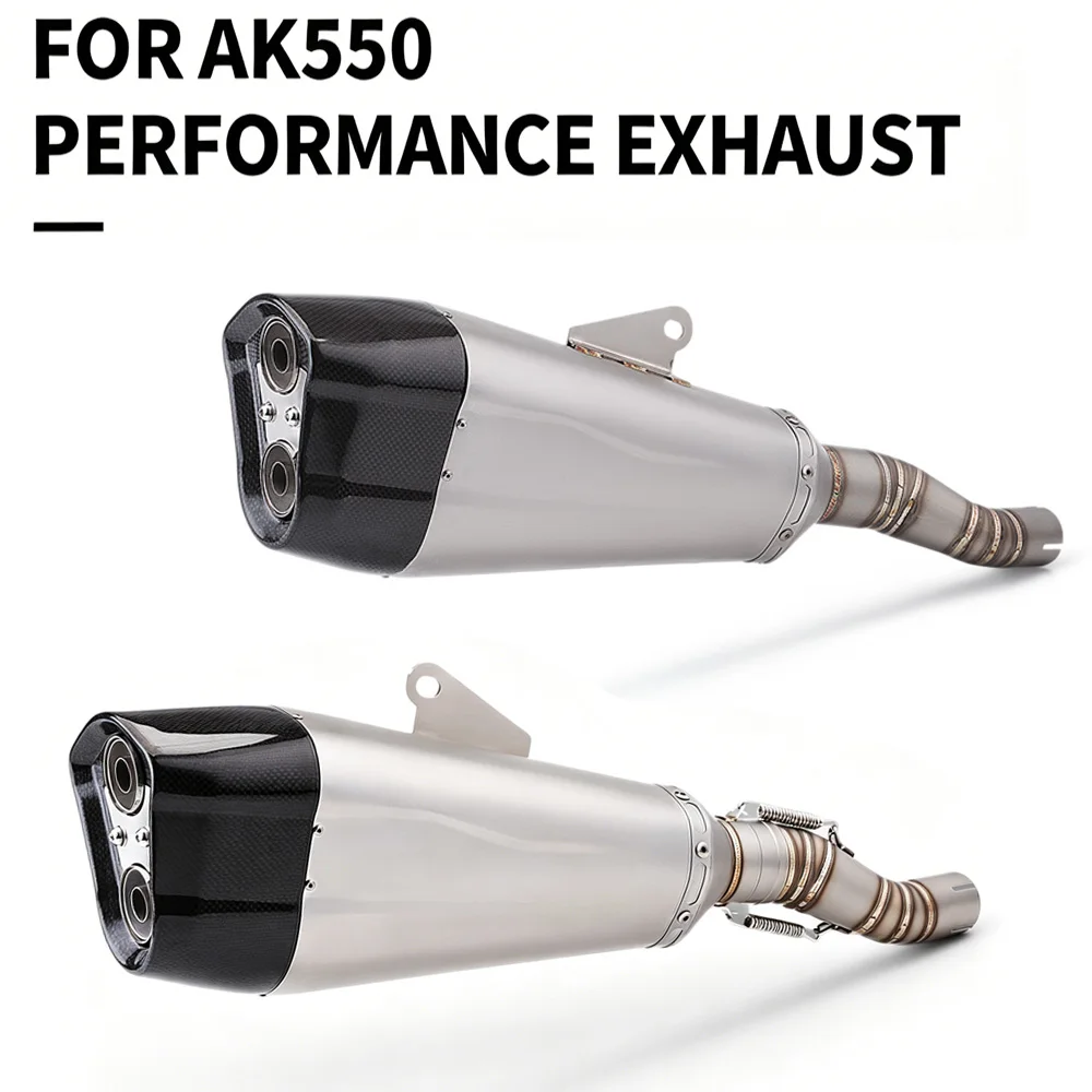 Motorrad-Auspuffrohr, Slip-On, Doppelloch, universeller 51-mm-Schalldämpfer für 550