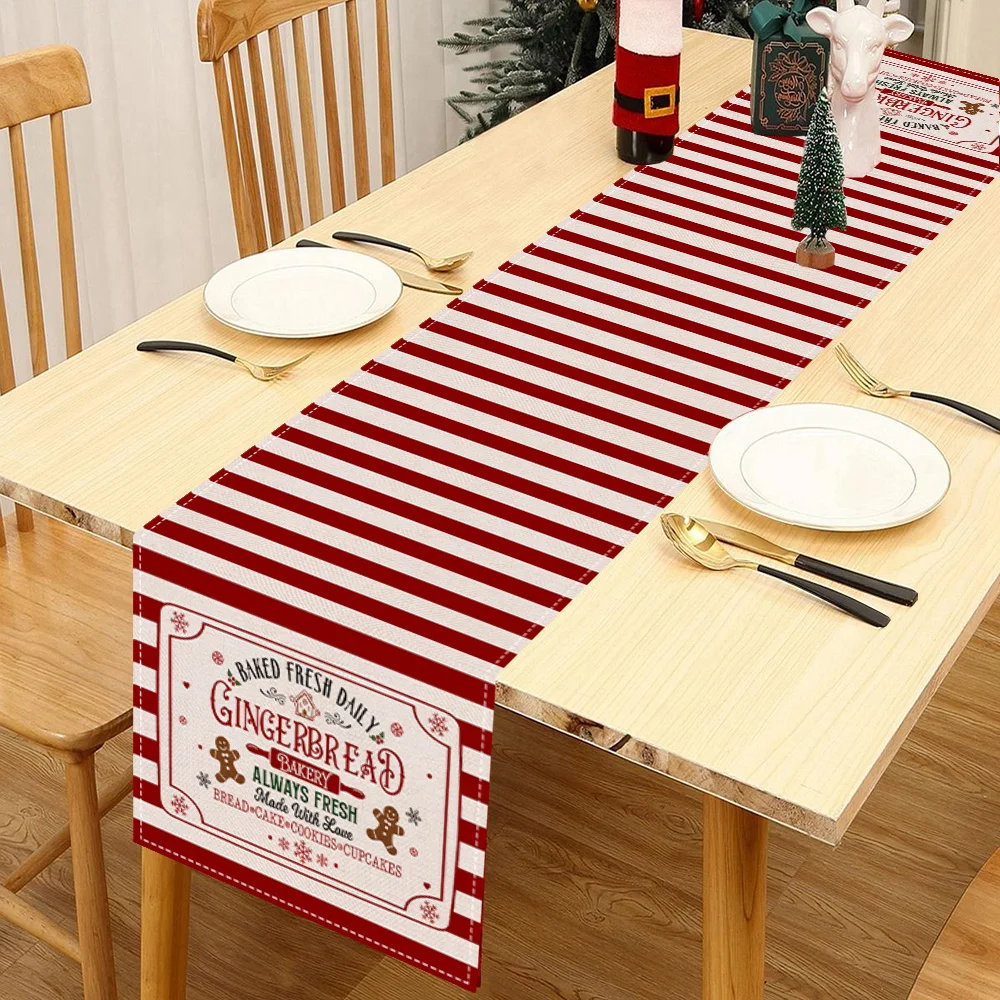 

New Year Gingerbread Man with a Christmas Baking Theme Print Seasonal Kitchen Dining Table Decoration Suitable Family Gatherings