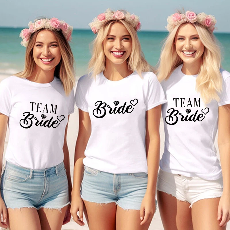 Team Bride Squad T-shirt, Bachelorette Party Shirts for Bridesmaids, Bridal Shower Shirt for Women Single Farewell Wedding Tees