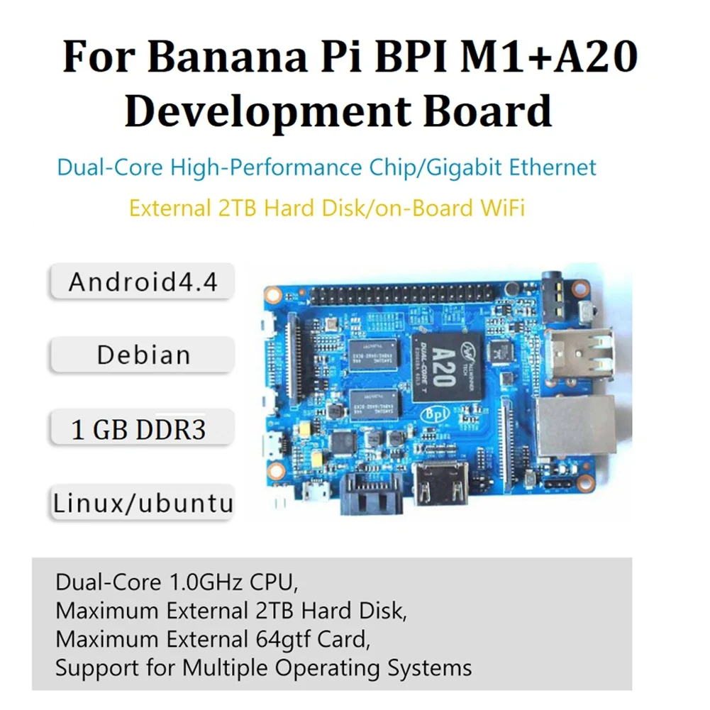 For Banana Pi BPI M1+A20 Dual Core 1GB DDR3 RAM Open-Ource Development Board High Performance Single Board