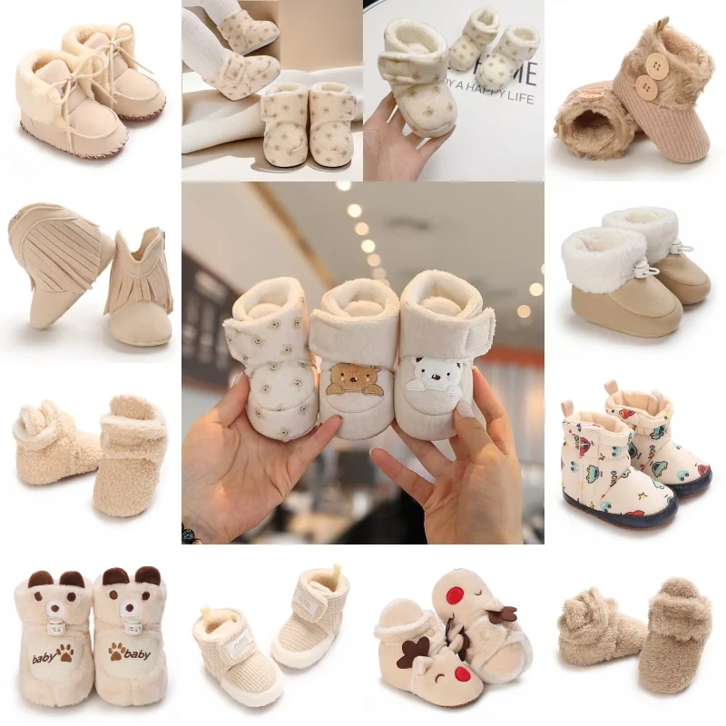 Baby girl winter boots, warm wool lining, non slip sole, casual style, ankle boot style, easy to put on and take off, solid colo