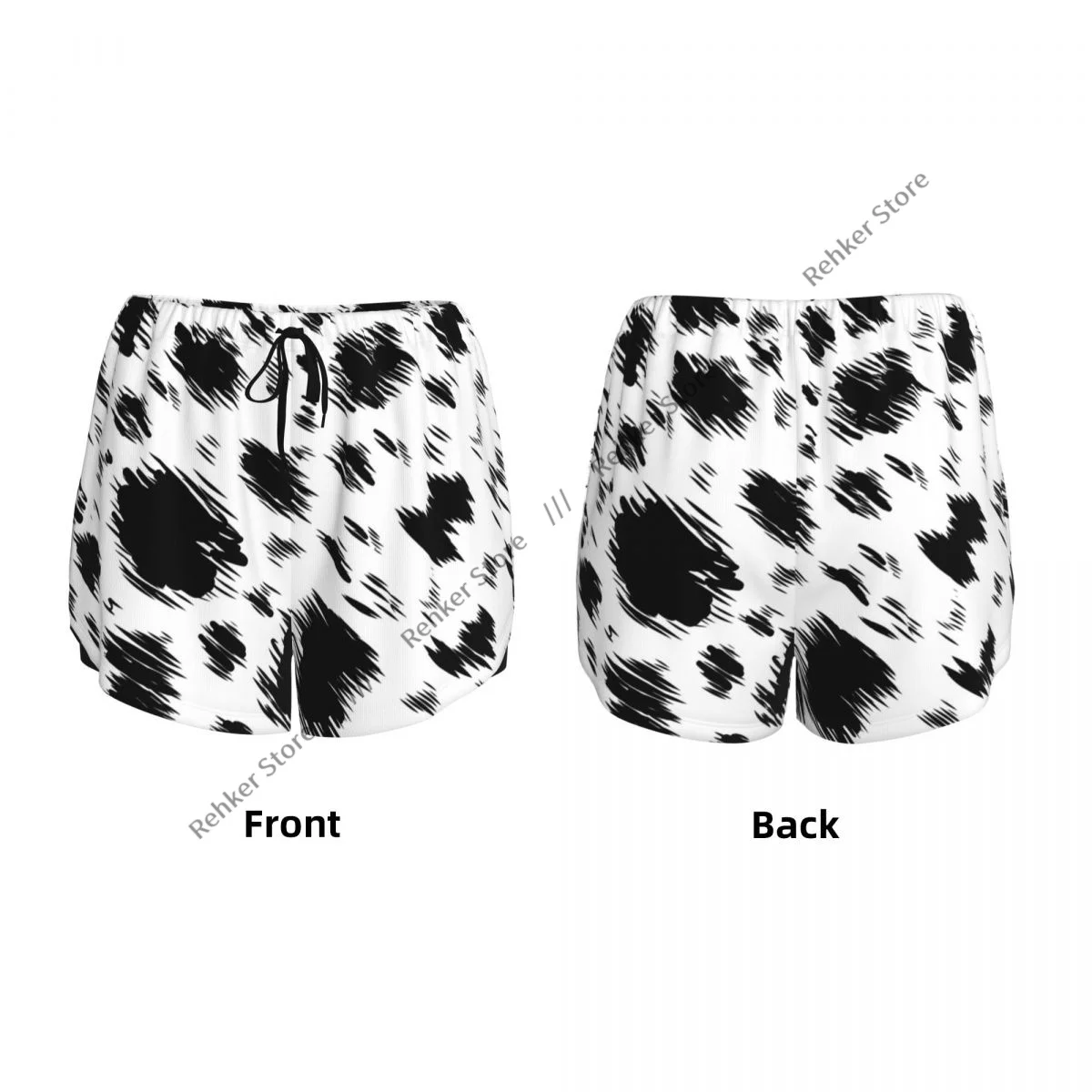 Calções esportivos femininos dálmata animal impressão correndo yoga fitness treinamento de badminton de secagem rápida com bolso